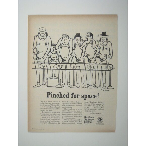 Southern Railway System Vintage 1967 Original Print Advertisement Limited Space - Picture 1 of 2